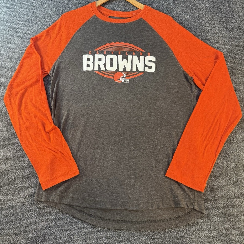 Cleveland Browns NFL Team Apparel Womens M Raglan Long Sleeve T Shirt